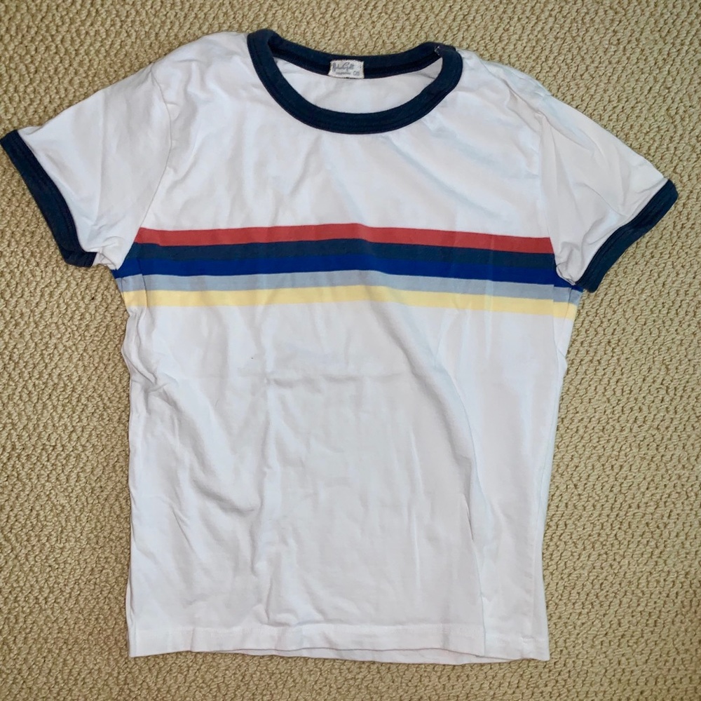 Brandy Melville Rainbow Striped Tee